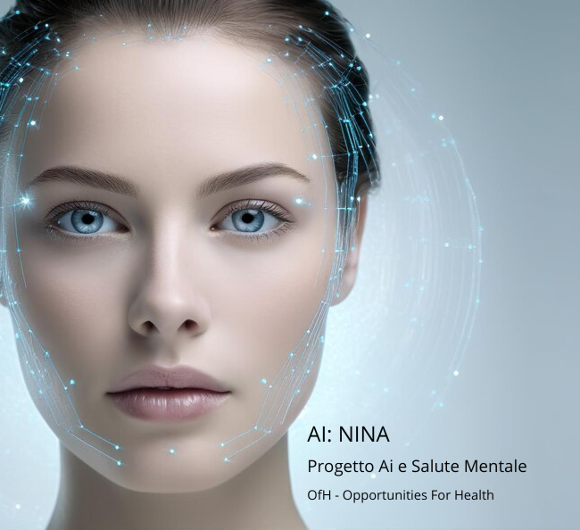 Rappresentazione digitale del volto umano associata al progetto AI NINA